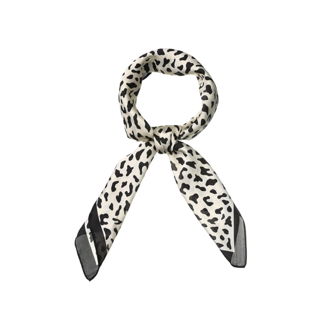 INSPIRE CHIC Foulard Carré 70cm à Imprimé Animal Léopard Effet Soie Fichu Foulard Bandana 70*70cm/ 27.56*27.56 Pouces(L*W) Beige