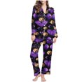thumbnail image 2 of Puntoco Pijamas para mujer, moda informal para mujer, estampado de manga larga, tops casuales, pantalones, pijama, traje, 2 of 5