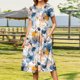 thumbnail image 5 of Vestido de Verano de Manga Corta para las Mujeres una Línea de Playa Casual, Bolsillos de Primavera Suelto Vestido de Poliéster, 5 of 9
