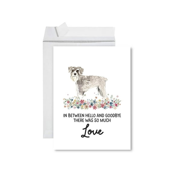 Koyal Wholesale Jumbo Pet Sympathy Card with Envelope, Schnauzer, Loss Of Pets, Dog Grief Bereavement Card 1-Pk