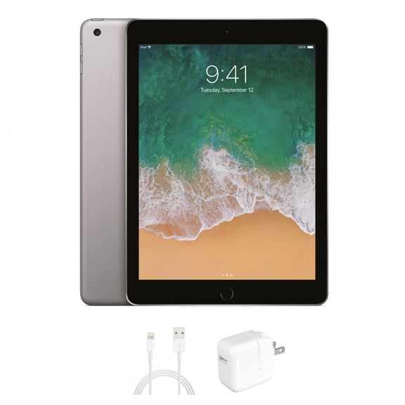 Restored Apple iPad 5th Gen 128GB Wi-Fi, 9.7in - Space Gray (Refurbished)