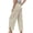 Khaki, variant on Rhuody Comfy Pants Women Stylish Striped Loose Fit High Waist Nine Inch Straight Leg Trousers Soft Outfits Blue M