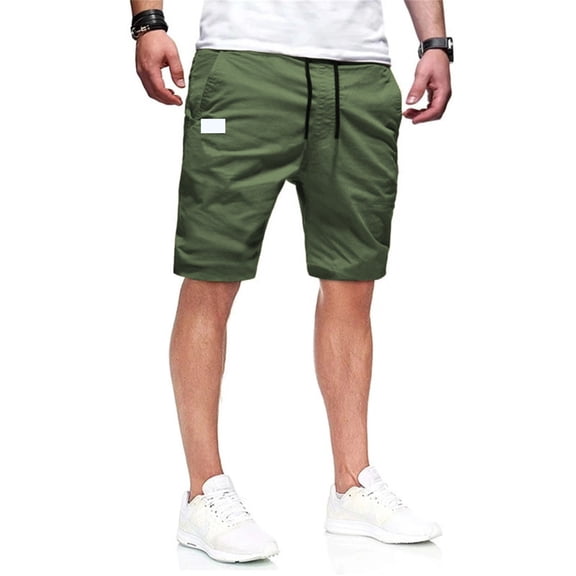 NinXxx Men's Casual Classic Fit Athletic Golf Drawstring Cargo Shorts Summer Beach Green L