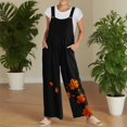 thumbnail image 5 of WULMLEO Halloween Romper for Women Square Neck Funny 2026 Overall Dressy Floral Loose Trendy Jumpsuit Fashion Casual Travel Overalls with Pockets Black XL, 5 of 5