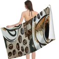 thumbnail image 2 of PHYHOO Cup Beach Towel Oversized Microfiber Sand Free Beach Towel Quick Dry, Coffee Lightweight Pool Towels for Adults Travel Towel for Gym Yoga Camp Swim 30x60in, 2 of 8