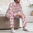 thumbnail image 7 of Honeii Strawberry And Cheery Pattern Mens Pajamas Set,2pcs Men's Lounge Long Sleeve Sleep Shirt and Pajama Bottoms Sleepwear Set,Mens Pjs Sets-Large, 7 of 7