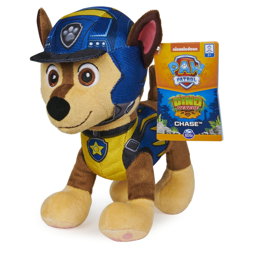 PAW Patrol, Dino Rescue Chase, Stuffed Animal Plush Toy, 8 inch
