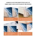 thumbnail image 6 of Beach Waves Modern Art Ruffle Bed Skirt Queen Size Watercolor Blue Ocean Adjustable Elastic Dust Bed Skirts Wrap Around Bedskirt Wrinkle Free Easy Fit with 16 Inch Drop, 6 of 8
