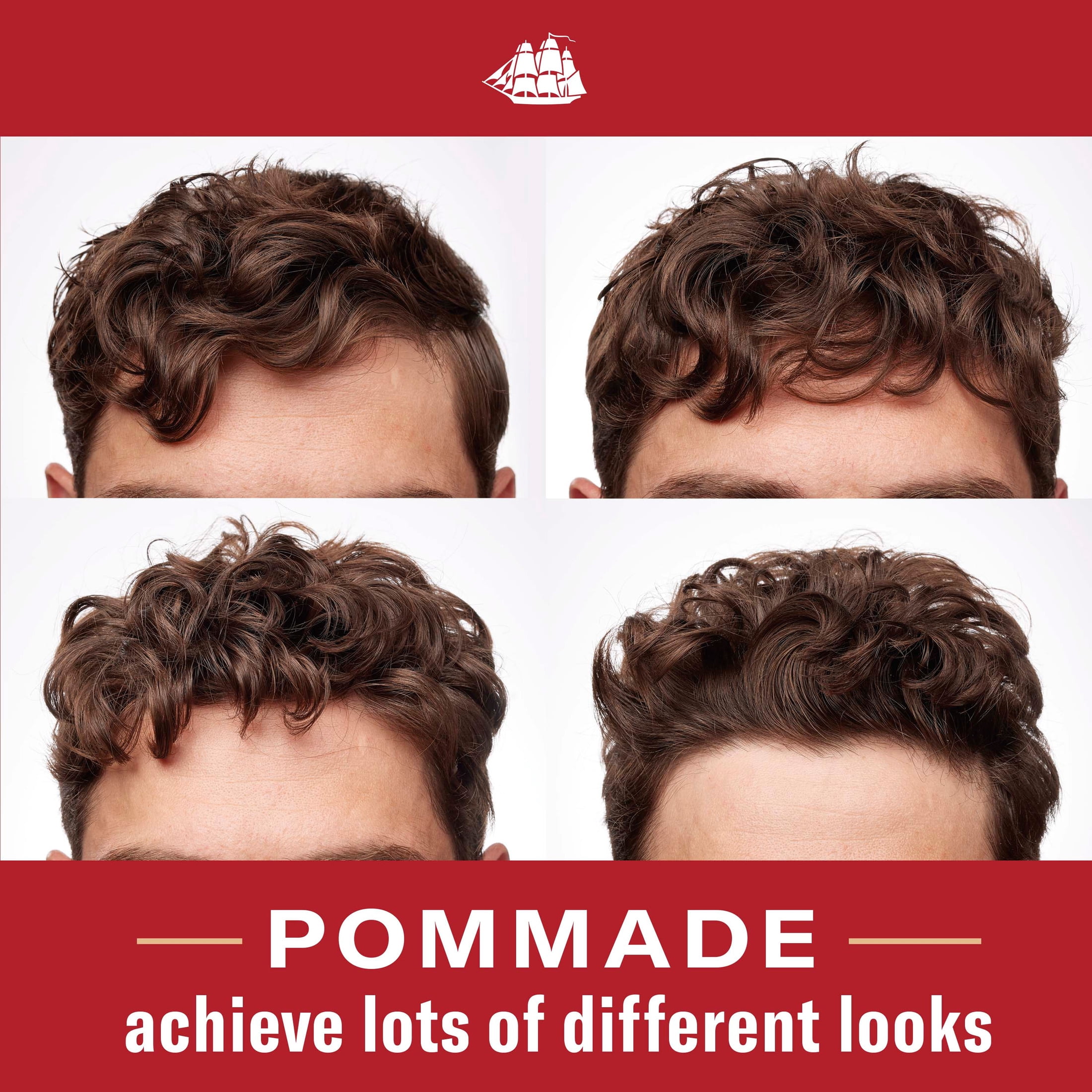 (3 pack) Old Spice Fiji Hair Styling Pomade for Men, Loose Hold, Low Shine, 2.22 oz