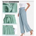 thumbnail image 2 of Womens Wide Leg Pants High Waist Flowy Adjustable Knot Loose Trousers Casuals Lounge Business Pants with Pockets, 2 of 8