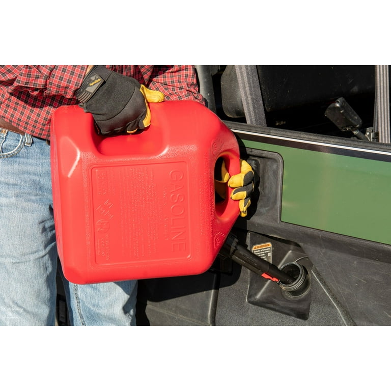 (2 pack) Midwest Can Company, 5610-4, 5 Gallon Gasoline Can with Flame Mitigation Device, Red