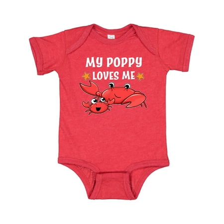 

Inktastic My Poppy Loves Me- cute crab family Gift Baby Boy or Baby Girl Bodysuit