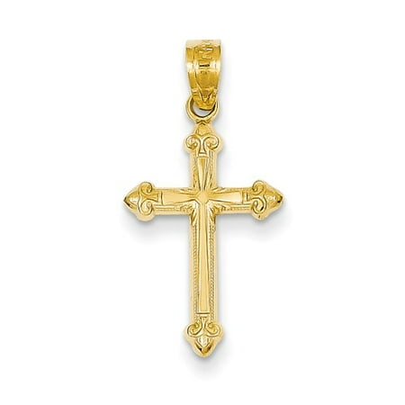 14k Yellow Gold Passion Cross Pendant