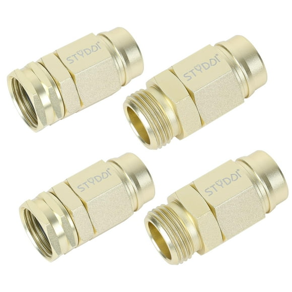 STYDDI Metal Heavy-Duty 5/8-Inch Garden Hose Connector Repair Fittings, Aluminum-Alloy Female and Male Hose Menders, 5/8" Water Hose Ends Coupler Replacement, 2 Set