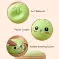 thumbnail image 2 of CQHVKQ 4" Dumpling Squishy Mystery Box, Rainbow Mystery Dumpling Squishy with Blowing Bubbles, Dumpling Stress Squeeze Ball with Steamer Box, Stress Relief Squishy Dumpling Toys for Kids, Green, 2 of 9