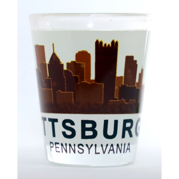 Pittsburgh Pennsylvania Sunset Skyline Shot Glass