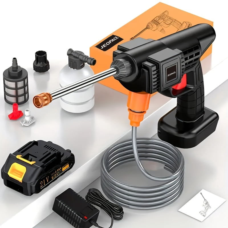 Cordless pressure washer portable car and garden power washer with battery quick connect hose