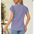 thumbnail image 4 of Camisa de manga corta con cuello en V, camisa con ojales y volantes para mujer Camisa con ojales y volantes para mujer Camisa de manga corta con ojales y volantes de calidad profesional, 4 of 6