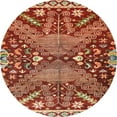thumbnail image 1 of Ahgly Company Indoor Round Abstract Red Abstract Area Rugs, 4' Round, 1 of 6