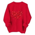 thumbnail image 2 of Heart Graphic Unisex Valentines Day Crewneck Sweatshirt Soft Casual Pullover Long Sleeve T Shirt for Couples Leisure Wear Red2 L, 2 of 3