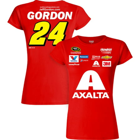 Jeff Gordon Checkered Flag Women's Axalta Uniform T-Shirt - Red