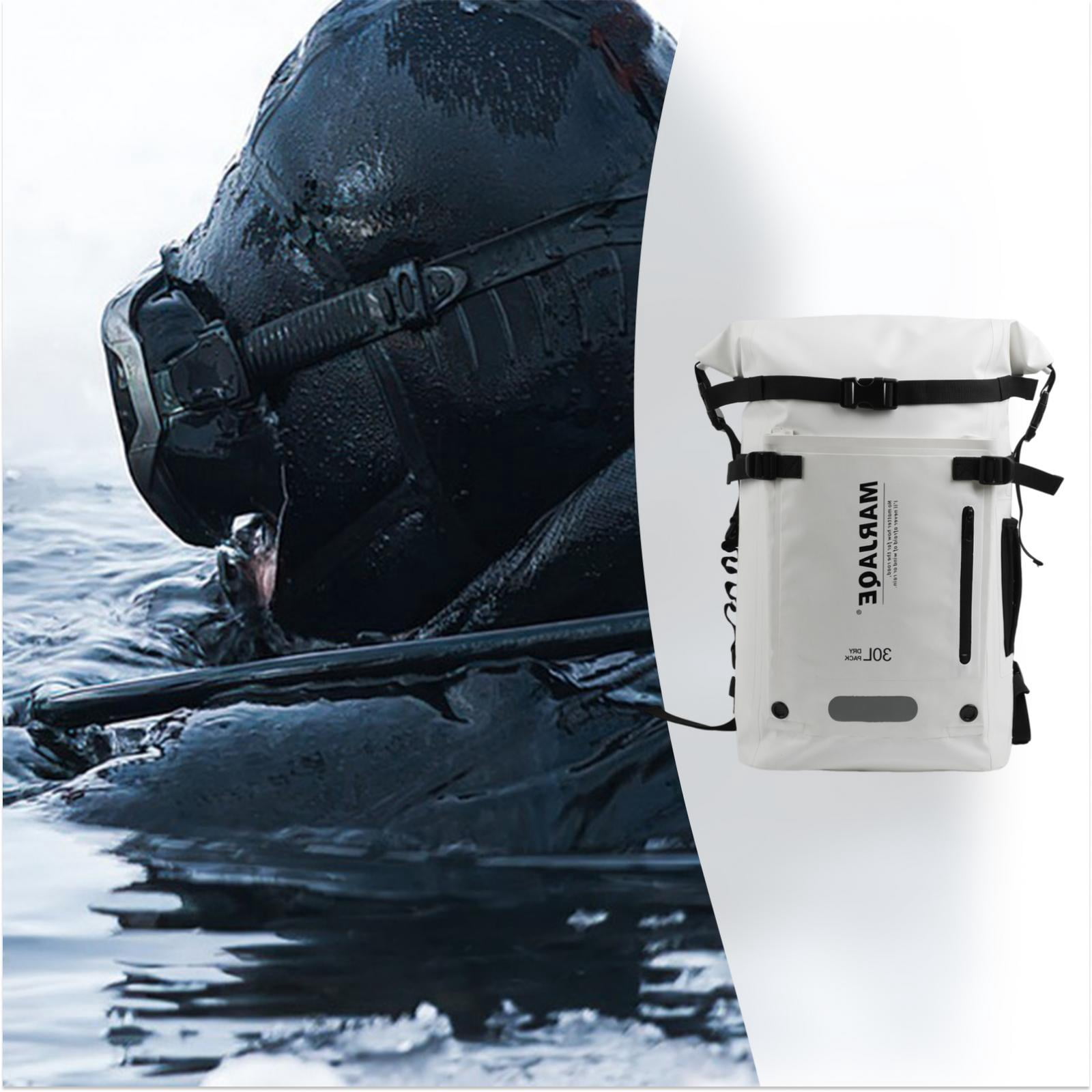 harayaa 30 Liters Swimming Backpack Dry Bag for Snorkeling Rafting Multi Compartment White