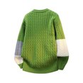 thumbnail image 4 of Men's Fashion Knit Sweater Loose Fit Round Neck Pullover Long Sleeve for Casual Everyday Wear and Winter Holiday Season,Green,M, 4 of 5