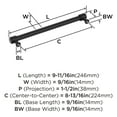 thumbnail image 6 of Amerock Faircrest 8-13/16 inch (224mm) Center-to-Center Matte Black Cabinet Pull, 6 of 7