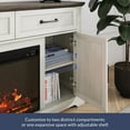thumbnail image 4 of BELLEZE 68 Inch Farmhouse TV Stand with 36" Electric Fireplace, Entertainment Center with Storage Cabinets & 3 Drawers for TVs up to 75", Media Console for Living Room & Bedroom (White), 4 of 7
