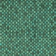thumbnail image 1 of Ahgly Company Machine Washable Indoor Square Abstract Turquoise Blue Modern Area Rugs, 4' Square, 1 of 4