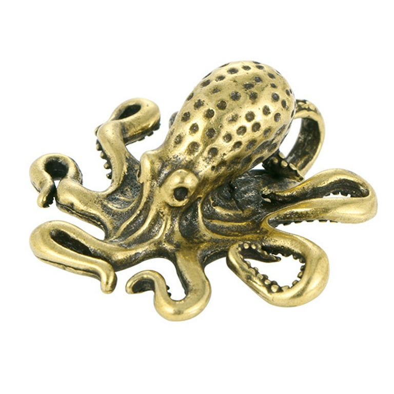 Small Brass Octopus Ornament Brass Adornment Octopus Shaped