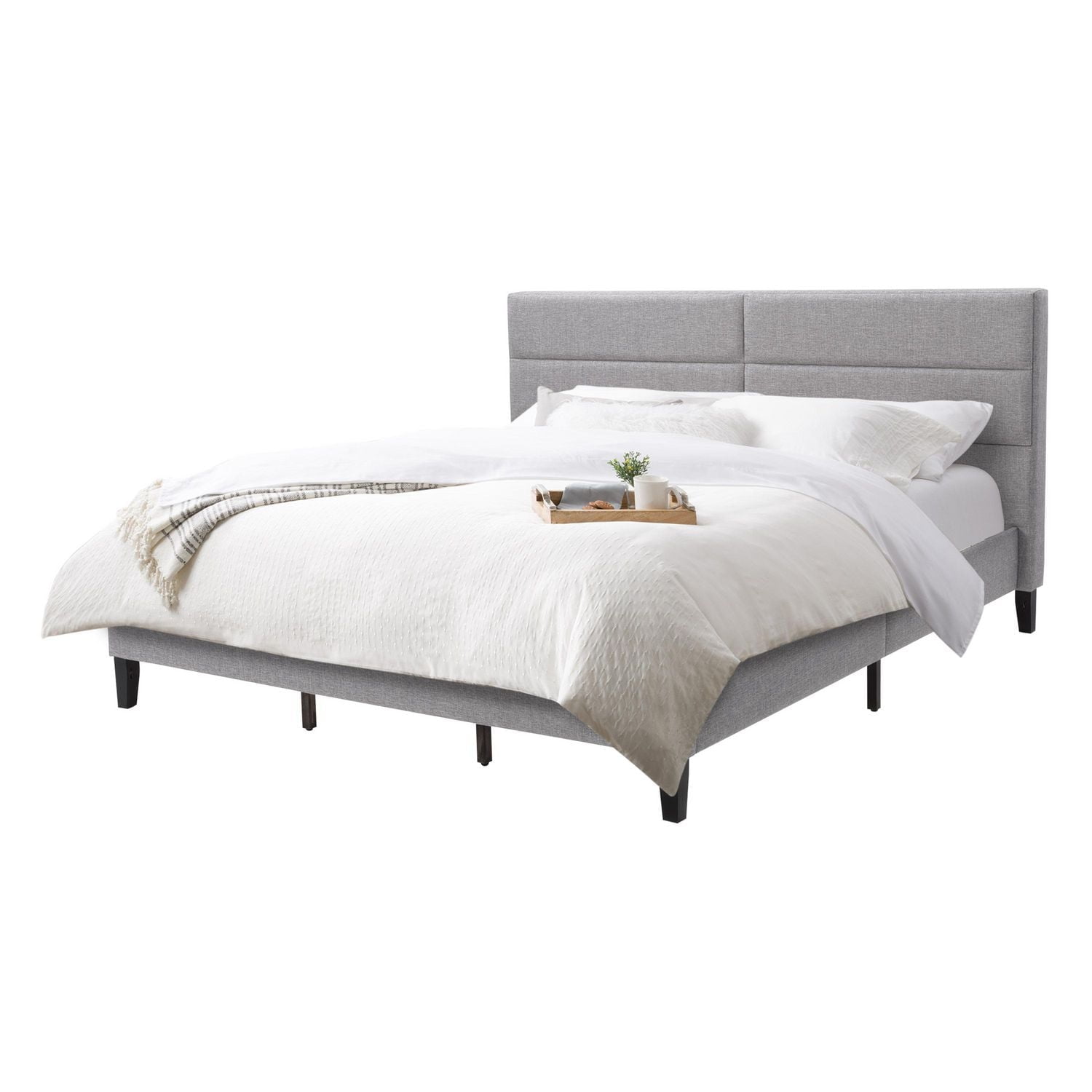 Bellevue Upholstered King Panel Bed with Slats and Headboard