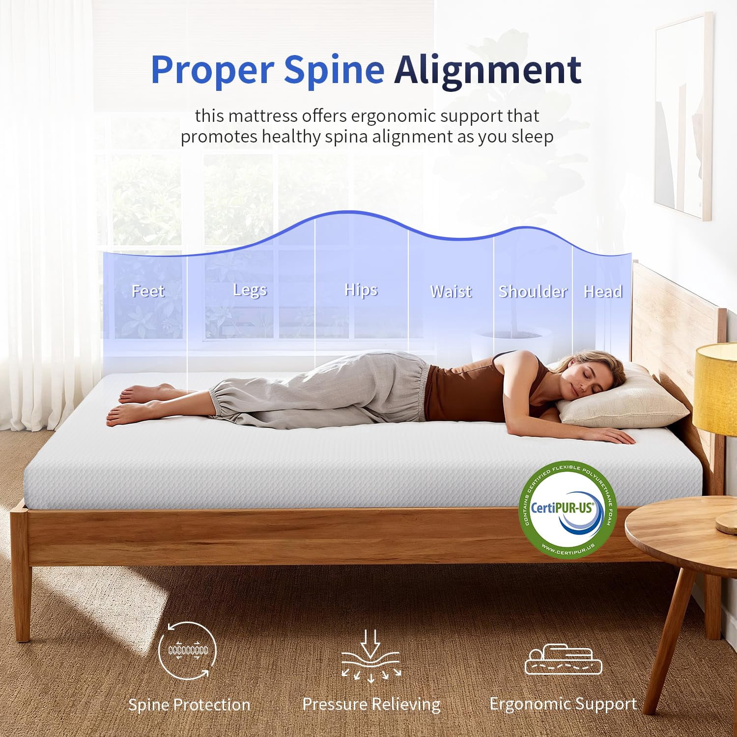 BORGEBY Twin Mattress 6 inch Gel Memory Foam Mattress Medium Firm Mattresses with Removable Washable Cover