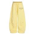 thumbnail image 3 of XIYON Girls Sweatpants Kids Baggy Wide Leg Sweatpants Elastic Waist Joggers with Pockets Relaxed Fit Casual Trousers 5-6 Years, 3 of 5