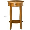thumbnail image 3 of HOMCOM Table d'Appoint Ronde avec Tiroir de Rangement et Étagère Inférieure, Table de Bout Rétro pour Salon, Chambre, Marron, 3 of 10