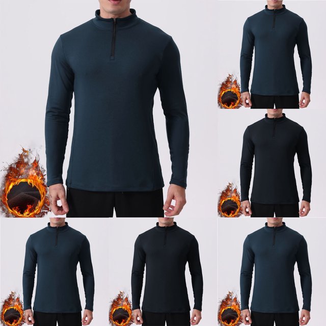 QIPOPIQ Quarter Zip Pullover Men Stretch Performance Mock Neck Microfleece Golf 1/4 Zip Pullover Mens Sweatshirts Clearance