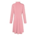 thumbnail image 6 of Women's Casual Fashion High Neck Long Sleeve Solid Color Midi Dress, Fall and Winter Comfortable Dress for Casual Outings, Soft and Breathable Fabric,Pink,L, 6 of 7