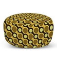 thumbnail image 1 of Retro Pouf Cover with Zipper, Abstract Diagonal Chains Pattern Along Striped Circles Shapes in Geometric Design, Soft Decorative Fabric Unstuffed Case, 30" W X 17.3" L, Multicolor, by Ambesonne, 1 of 5