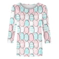 thumbnail image 5 of DDAPJ pyju Easter Shirt for Women 3/4 Sleeve Cute Bunny Graphic Tees Egg Hunt Themed T-shirt Holiday Party Blouse Tops Birthday Gifts Multicolor XXL, 5 of 6