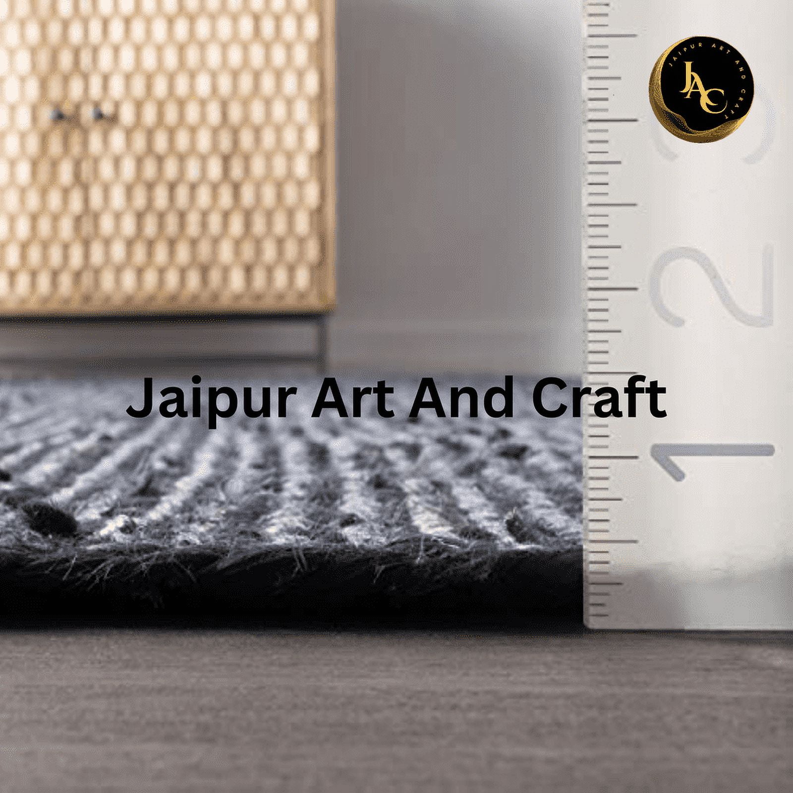 Jaipur Art And Craft Jute Indoor Carpet Rectangle Hand Braided Reversible Area Rug (4x6 Sq ft)