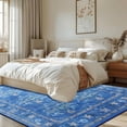 thumbnail image 3 of Jamfeel Rugs for Living Room Classic Boho Floral Print Floor Carpets Soft Low Pile Non-slip Washable Area Rug 5'x8' Light Blue, 3 of 6