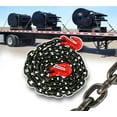 thumbnail image 2 of (4 Pack) 1/2 Inch x 10 FT G80 Black Transport Binder Chain with Clevis Grab Hooks - 12,000 lbs Working Load Limit - Heavy Duty Grade 80 Safety Trailer Logging Chain, 2 of 9