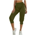 thumbnail image 2 of Feimerou Capri Sweat Pants for Women High Waisted Tummy Control Cropped Pants Summer Casual Soft Comfort Strech Bottom Yoga Pants, 2 of 8