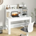 thumbnail image 2 of Patiojoy 48" Computer Desk with Bookshelf Home Office Writing Desk with Anti-Tipping Kits & Cable Management Hole Rustic Oak, 2 of 10