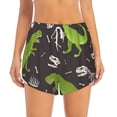 thumbnail image 2 of Sigee Dinosaur Skeleton for Women's Athletic Shorts High Waisted Running Shorts Pocket Sporty Short Gym Elastic Workout ShortsMedium, 2 of 9
