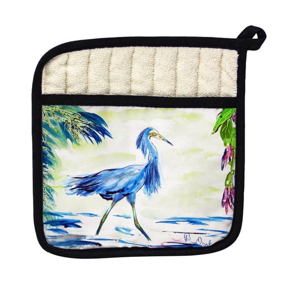 Betsy Drake PT810 Blue Egret Pot Holder