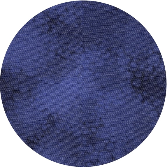 Ahgly Company Machine Washable Indoor Round Transitional Denim Dark Blue Area Rugs, 8' Round