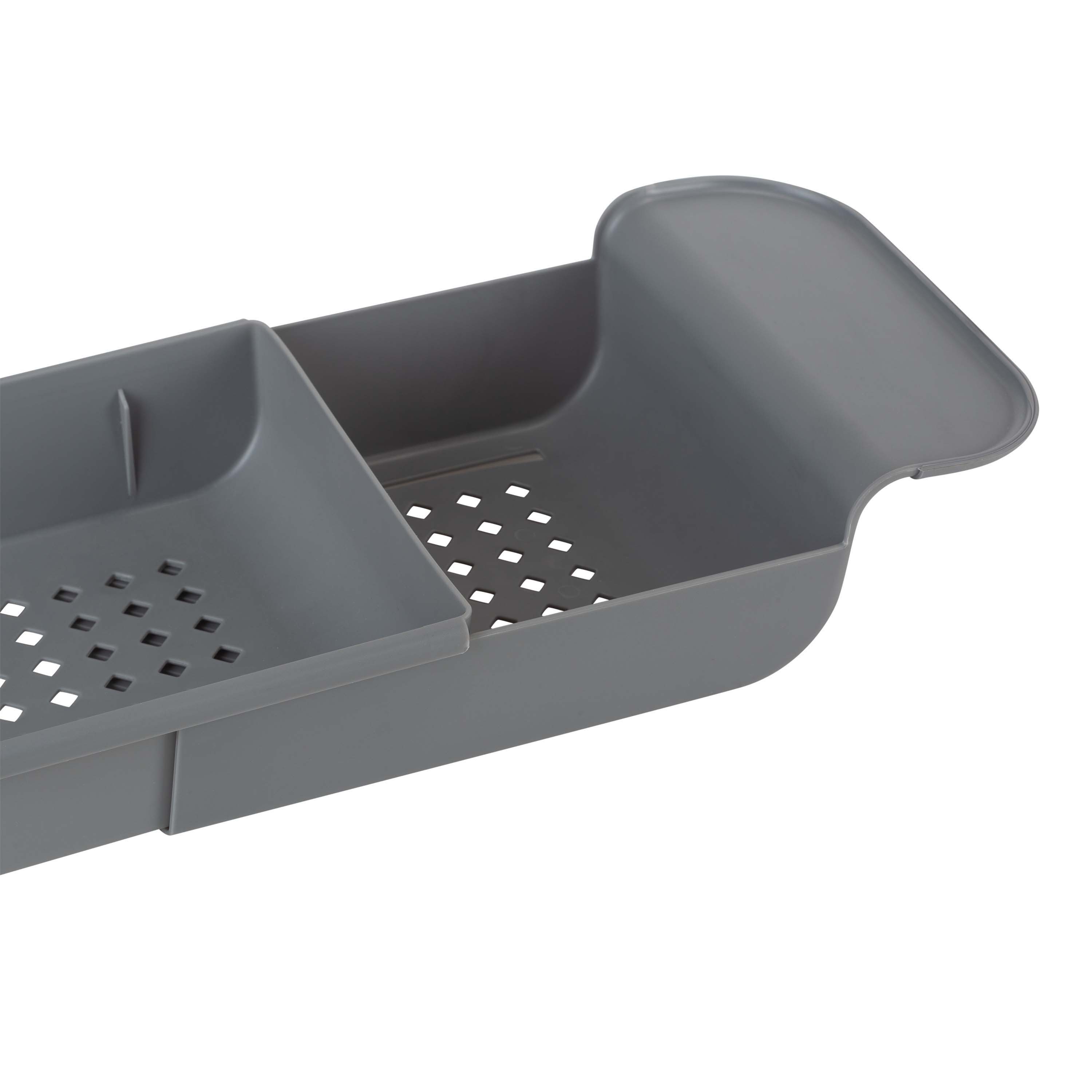 Bath Bliss Expandable Non-Slip Bathtub Caddy in Gray