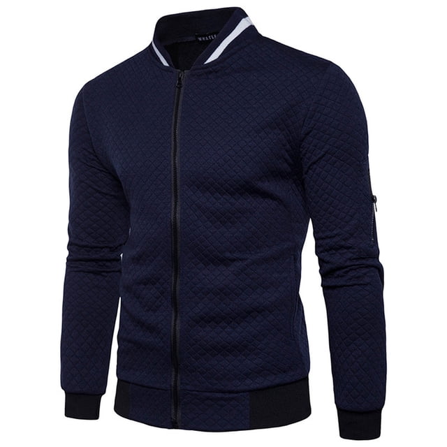 Veste à Capuche pour Hommes avec Col Montant à Fermeture Éclair Contrastante