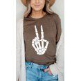 thumbnail image 4 of Skeleton Peace Sign Graphic Tee T-Shirt, 4 of 9